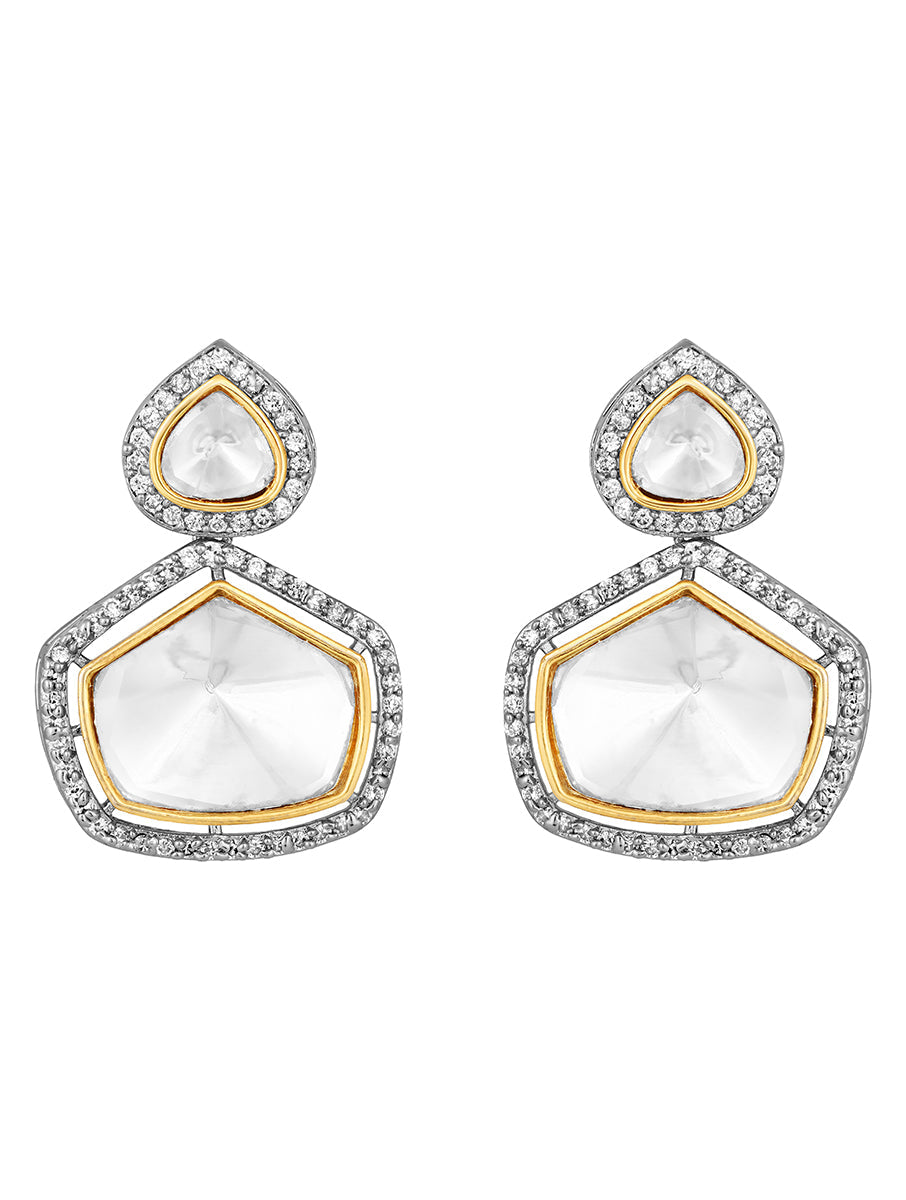 Designer Necklace with gold polished brass & Diamond Kundan Polki