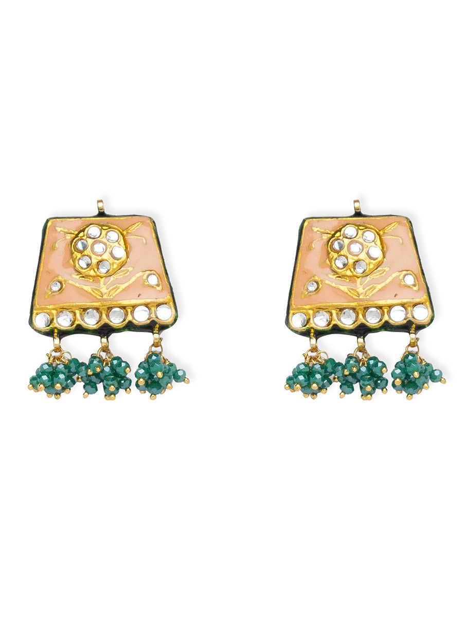 Necklace with Meenakari Brooches, Italian Crystal, & Kundan Polki