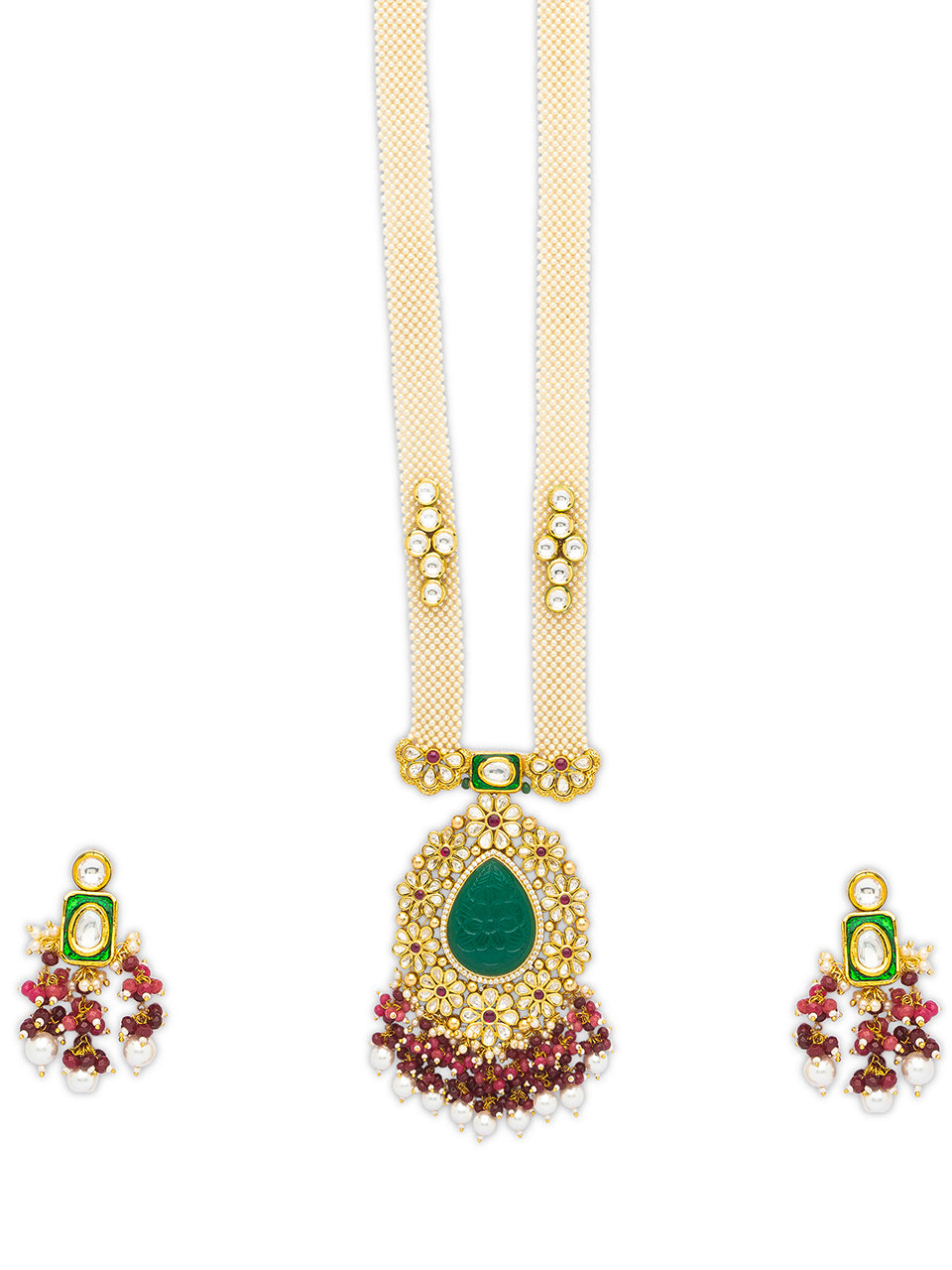 Necklace with Gold Polish Brass, Onyx Tumbles, Carved Onyx, & Pearls