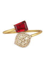 Bracelet in gold tone brass with Synthetic Tourmaline, Kundan Polki, Zircon Diamond, Have Been Used