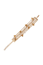 Bracelet in gold tone brass with Pearls, Gold Ghungroo, Have Been Used