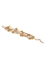 Bracelet in gold tone brass with Pearls, Gold Ghungroo, Have Been Used