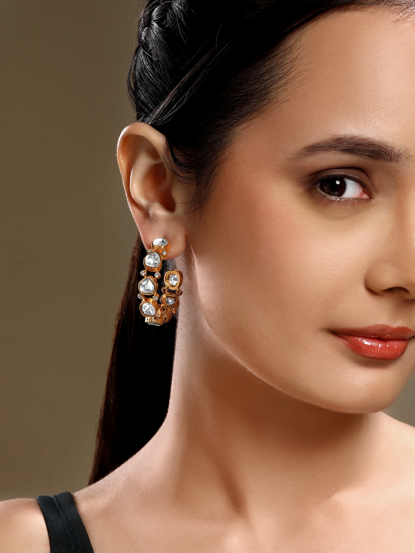 Mosanite kundan polki, Agates., cz diamonds