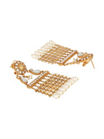 Gold Kundan Polki Dangler Earrings