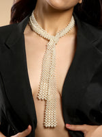 Necklace in micron gold plated brass with Pearl