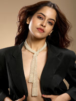 Necklace in micron gold plated brass with Pearl