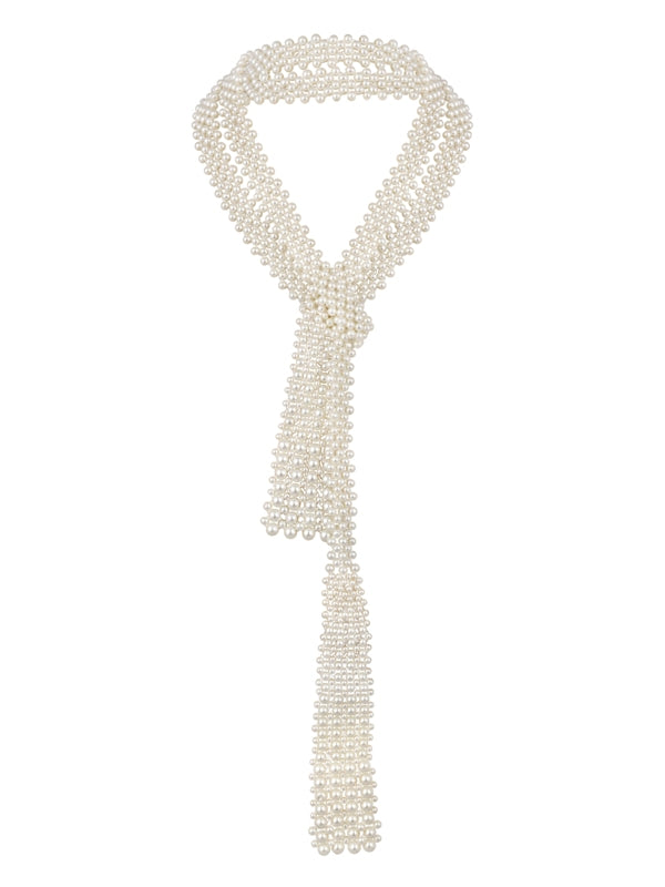 Necklace in micron gold plated brass with Pearl