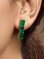 Choker in gold tone brass with Synthetic Emerald