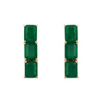 Choker in gold tone brass with Synthetic Emerald