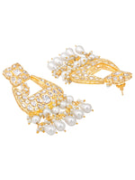 Earring In gold FInished brass,Kundan Polki & Shell pearls.