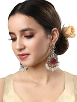 Earring with gold polished brass, Kundan Polki & Agate tumbles,victorian