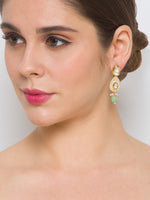 Gold Polish Brass Necklace with Kundan Polki & Meenakari