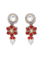 Gold Polish Brass Necklace with Kundan Polki, &  Shell Pearls,