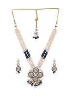 Necklace set with Gold Polish Brass, Kundan Polki, & Agates.