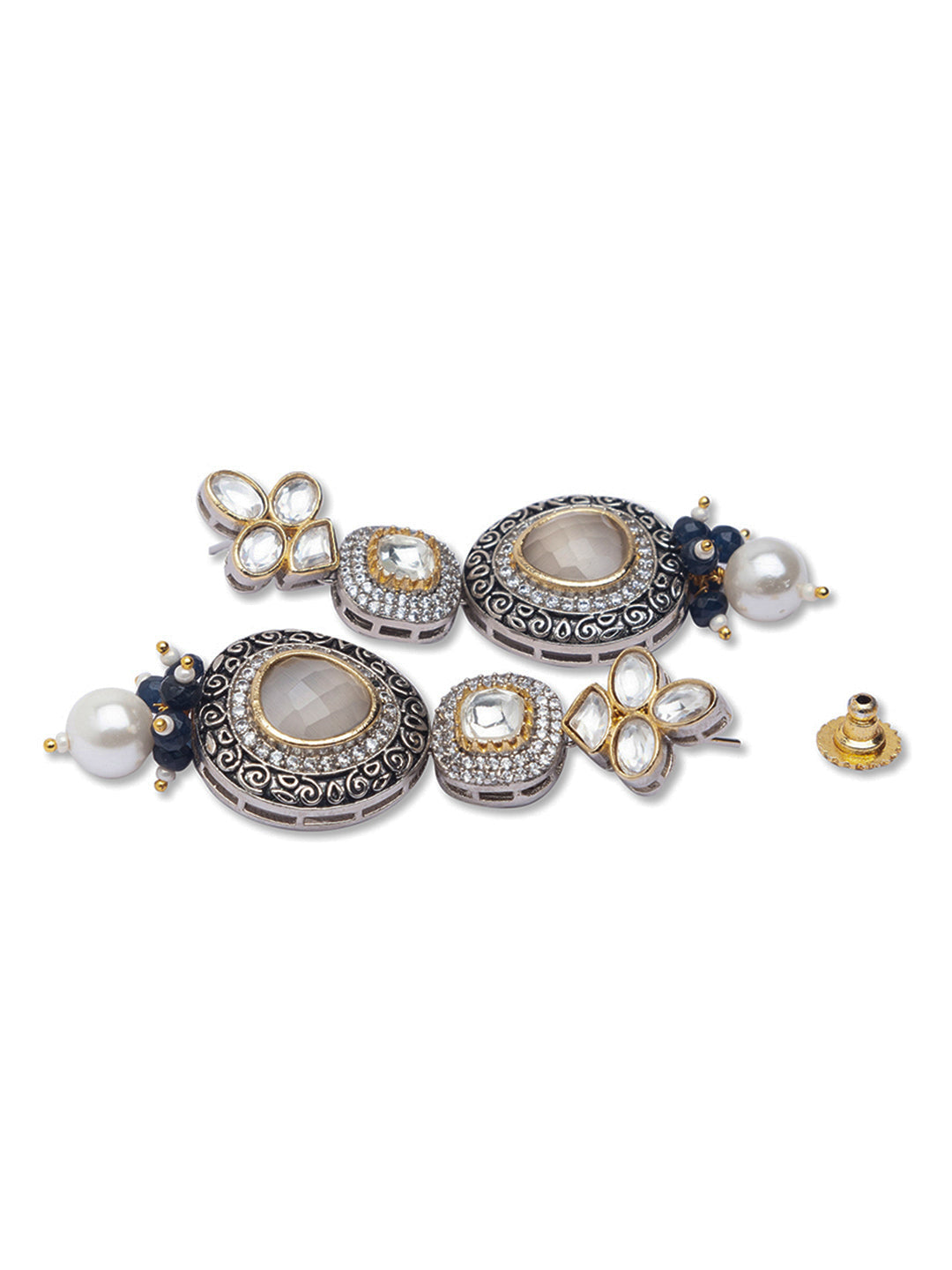Necklace set with Gold Polish Brass, Kundan Polki, & Agates.