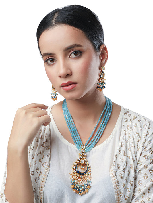 Golden polished brass, Hand-paint meena, Onyx watermelon tumbles & Mustard color Kundan Polki