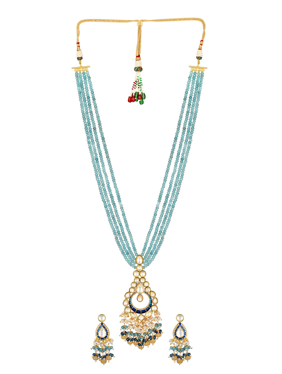 Golden polished brass, Hand-paint meena, Onyx watermelon tumbles & Mustard color Kundan Polki