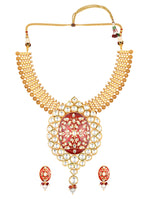 Golden polished Necklace, with Pearls & Agates