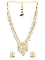 Necklace with golden polished brass, Agates, Kundan Polki & Shell Pearls,