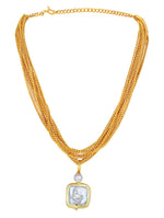 Designer Gold polished brass chain with Mother of pearl