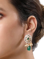 Necklace set with gold polished brass, Kundan Polki, Kidiya moti & Agate tumbles.