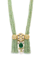 Necklace set with Golden Polished Brass, Pearls, & Kundan Polki