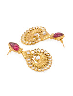 Earring with Gold polished Brass, & Tourmalline Stone