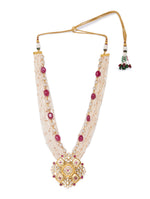 Necklace set with Golden Polished Brass, Tumbles & Shell Pearls