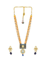 Necklace set with Gold Polish Brass, Meenakari work & Onyx Tumbles